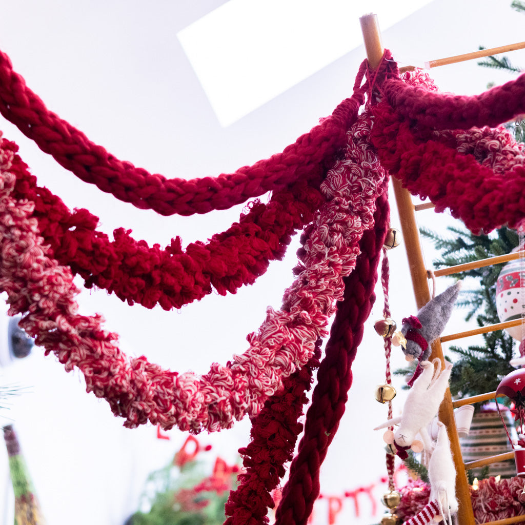 6 ft. Red Yarn Polyester Garland