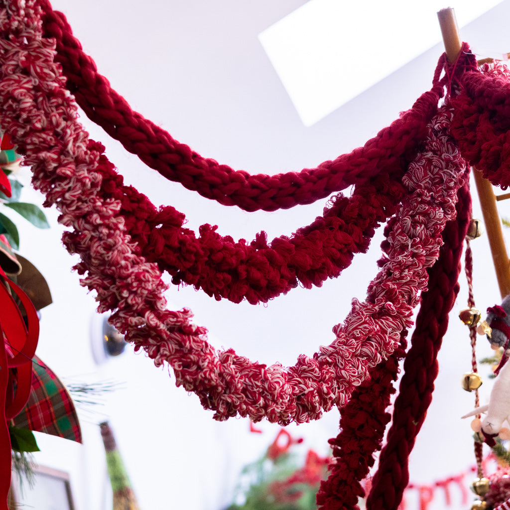 6ft. Red Looped Cotton Thread Garland