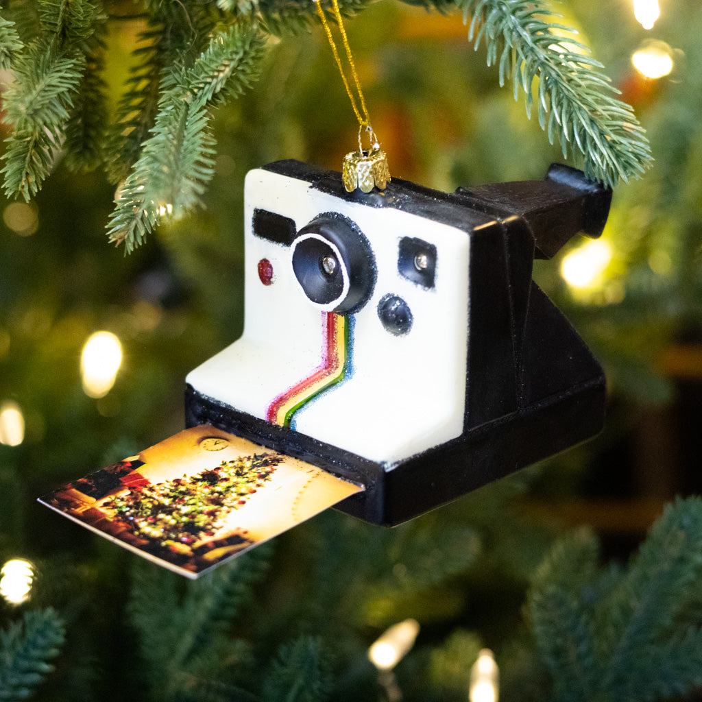 Instant Photo Glass Camera Ornament
