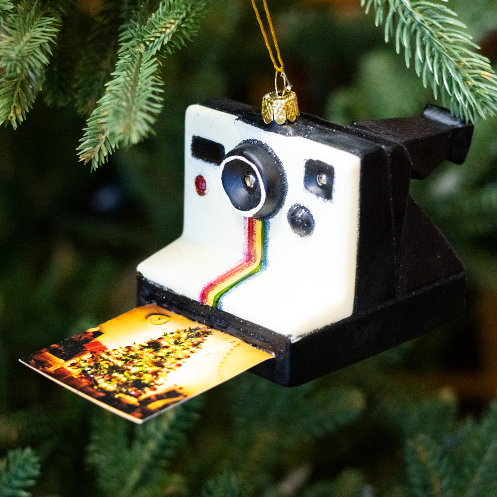 Instant Photo Glass Camera Ornament