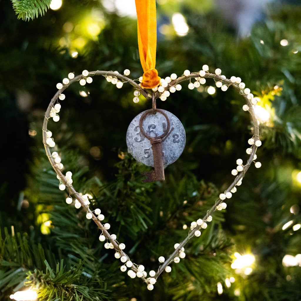 Pearl Heart with Key