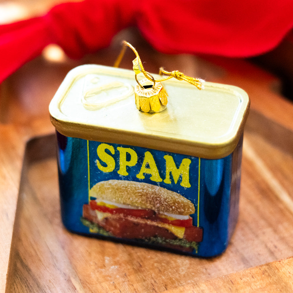 Canned Spam Glass Ornament