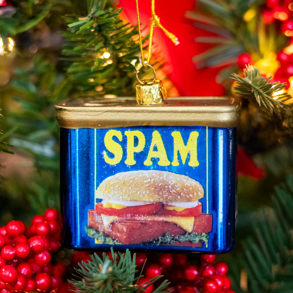 Canned Spam Glass Ornament