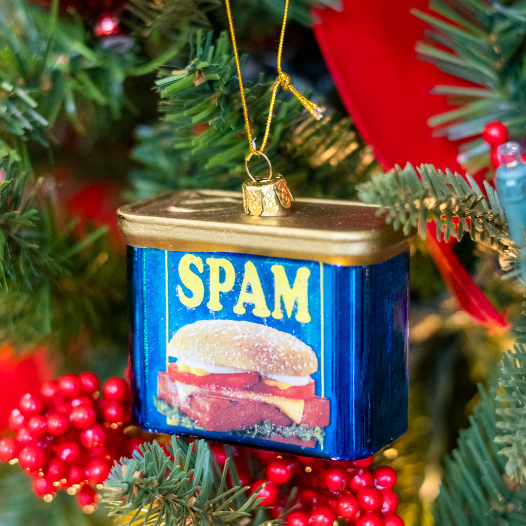 Canned Spam Glass Ornament