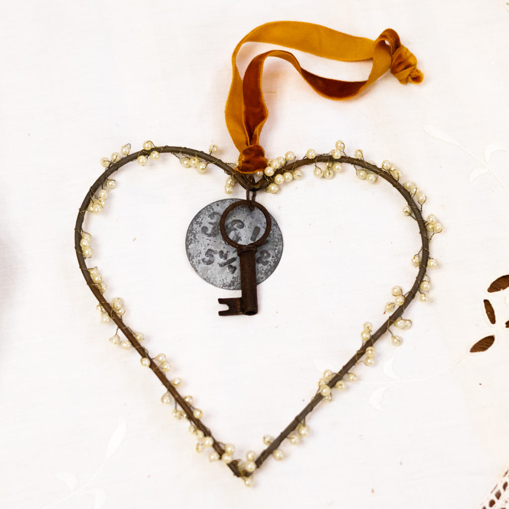 Pearl Heart with Key