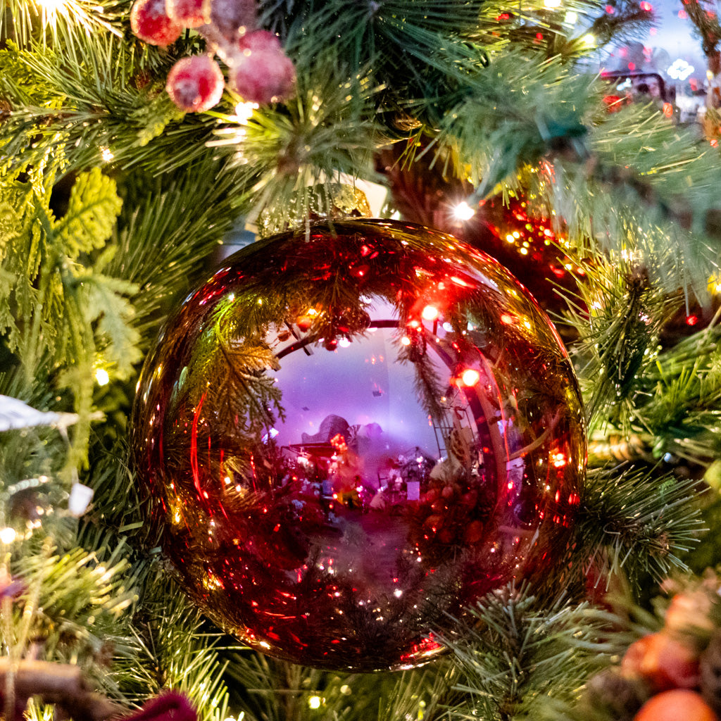 Small Red Seamless Iridescent Ball Ornament