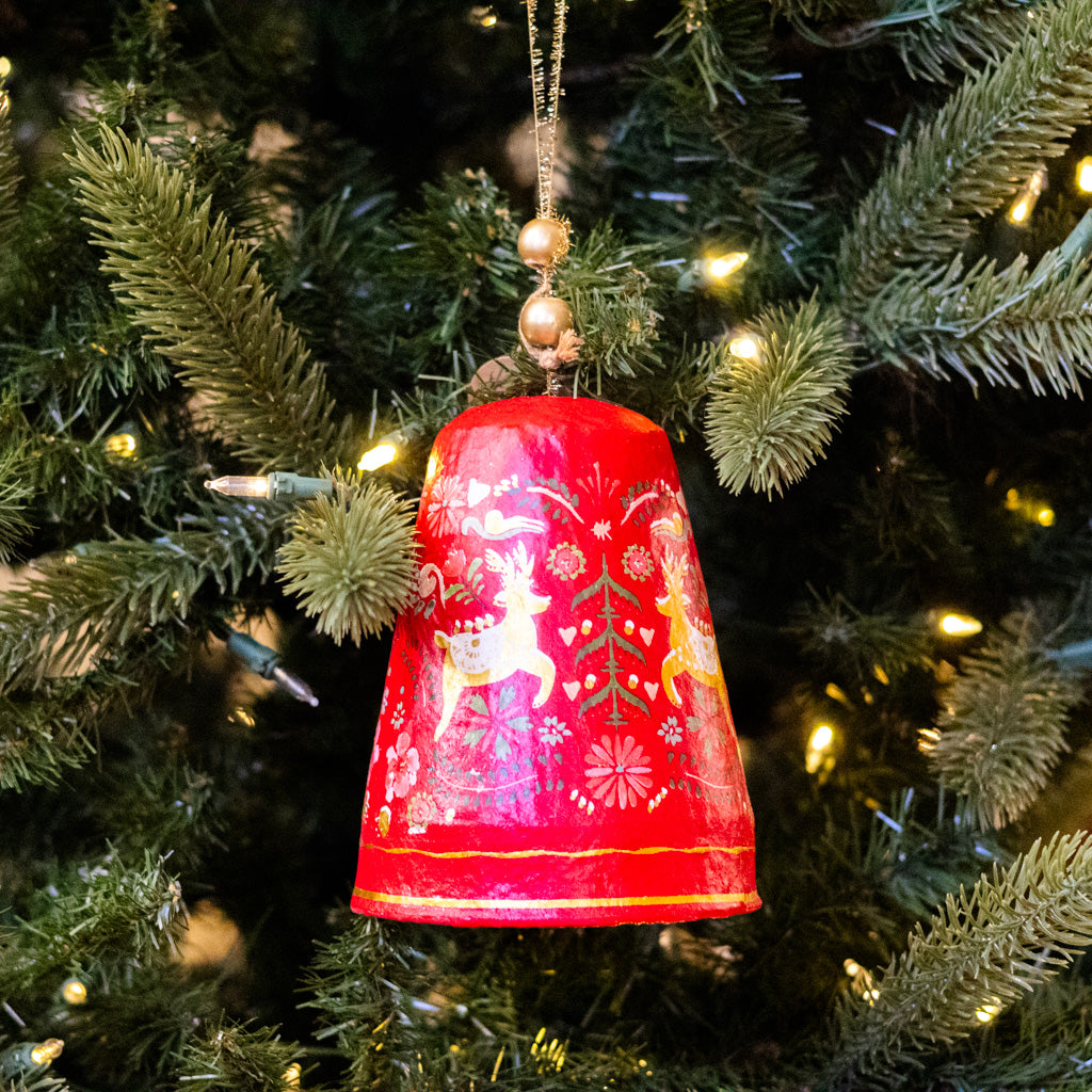 Folklore Red Bell Ornament