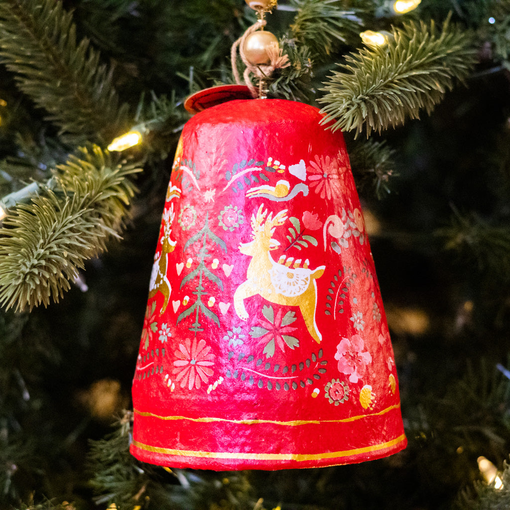 Folklore Red Bell Ornament