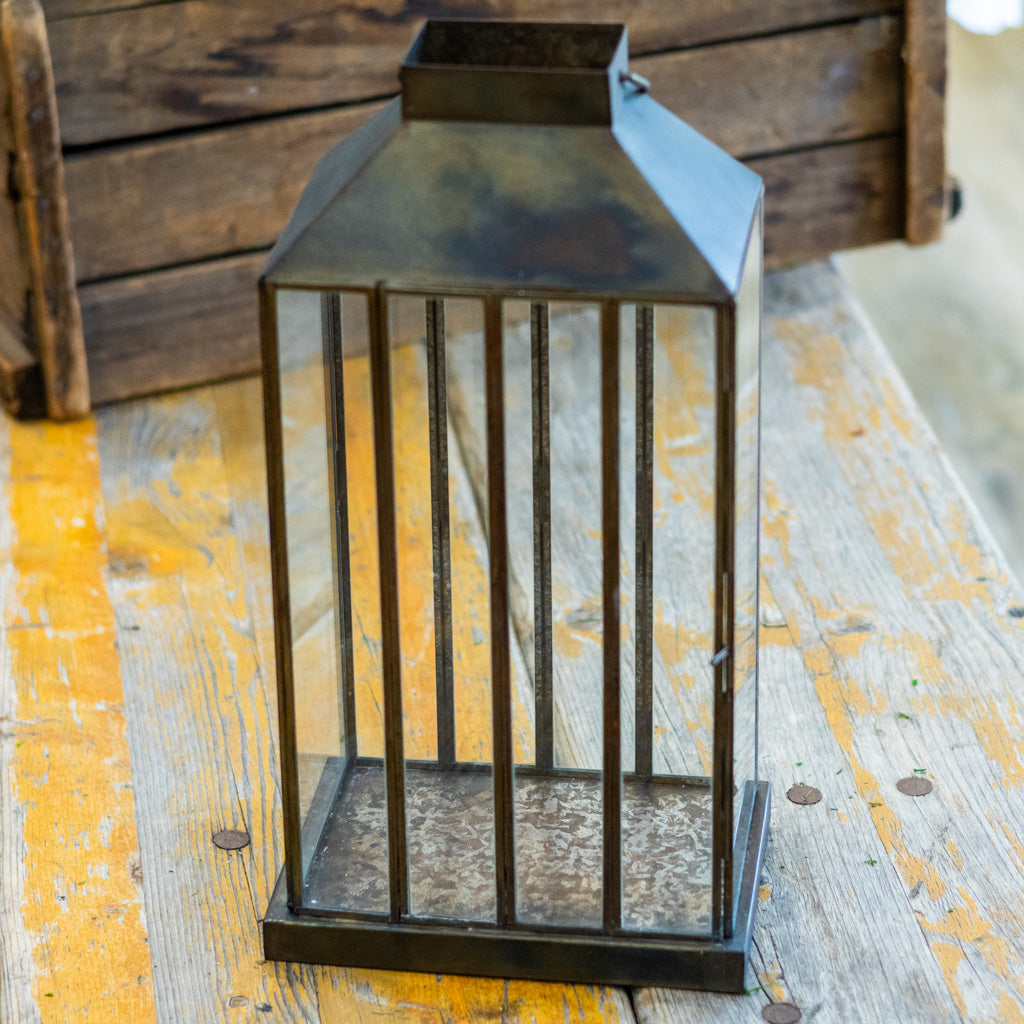 Metal Lantern with Glass Panels