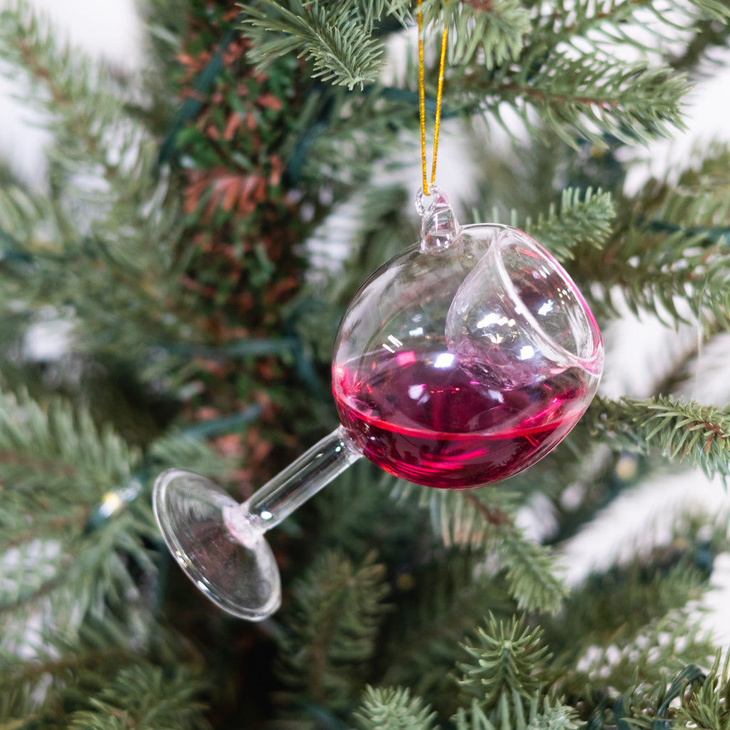 Glass of Blush Wine Glass Ornament