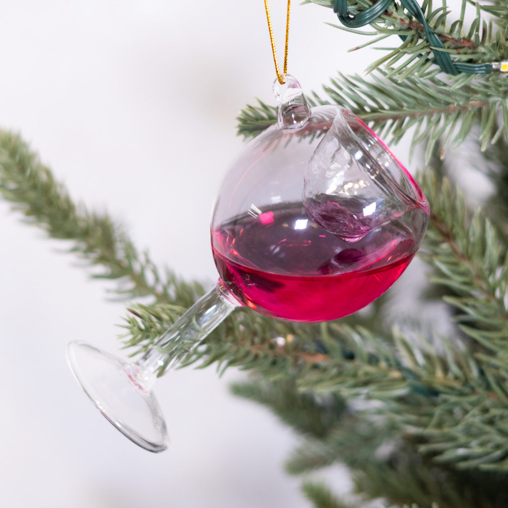 Glass of Blush Wine Glass Ornament