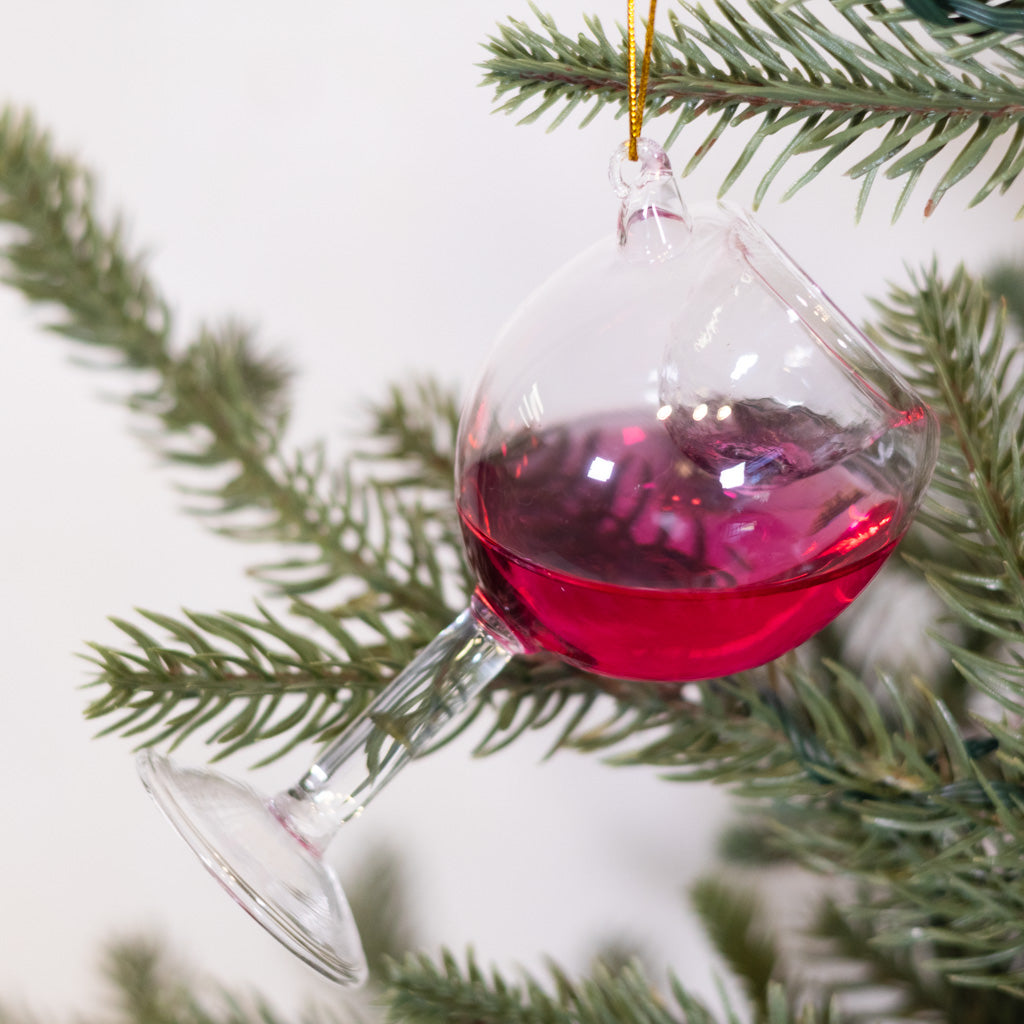 Glass of Blush Wine Glass Ornament