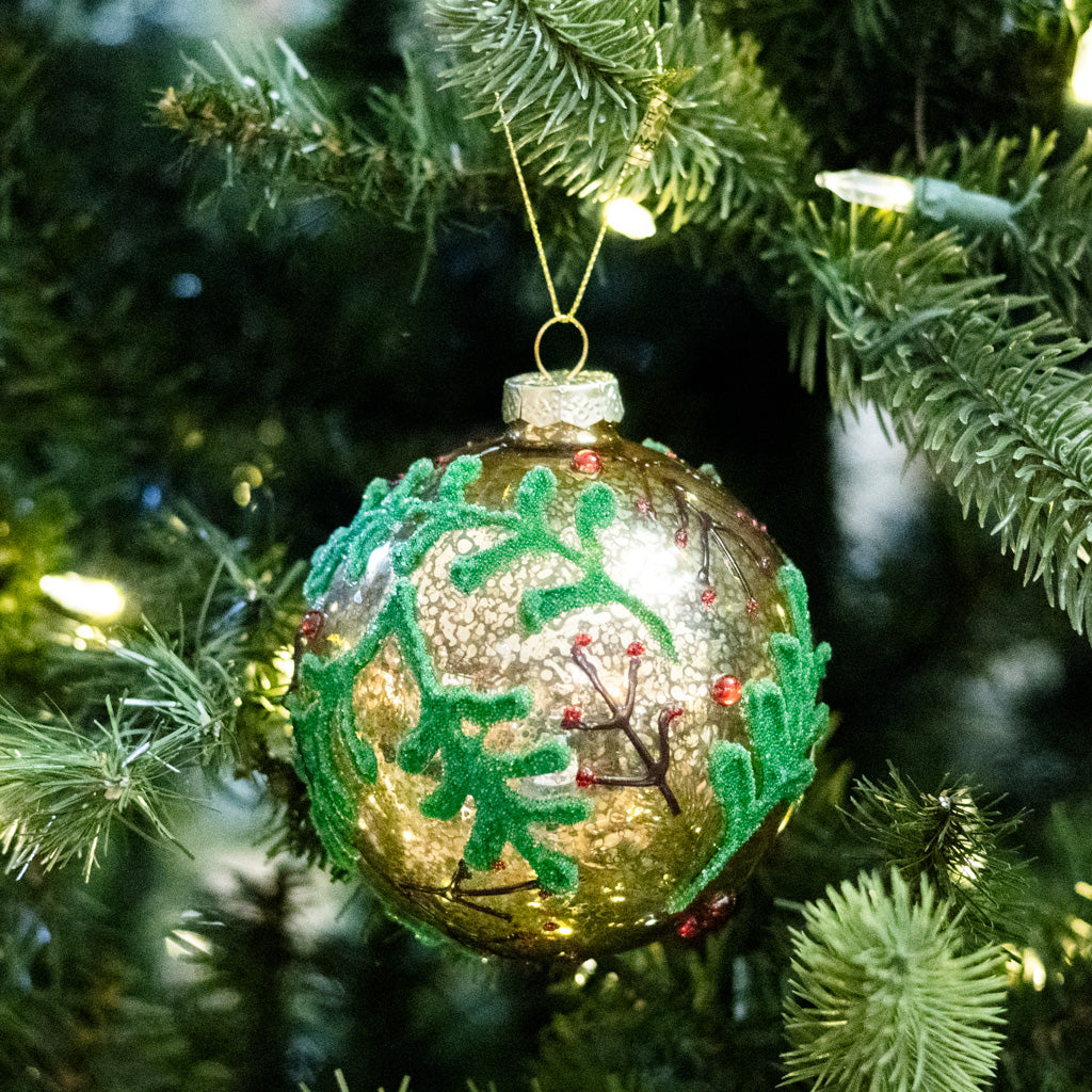 Holly Berry Ball Ornament