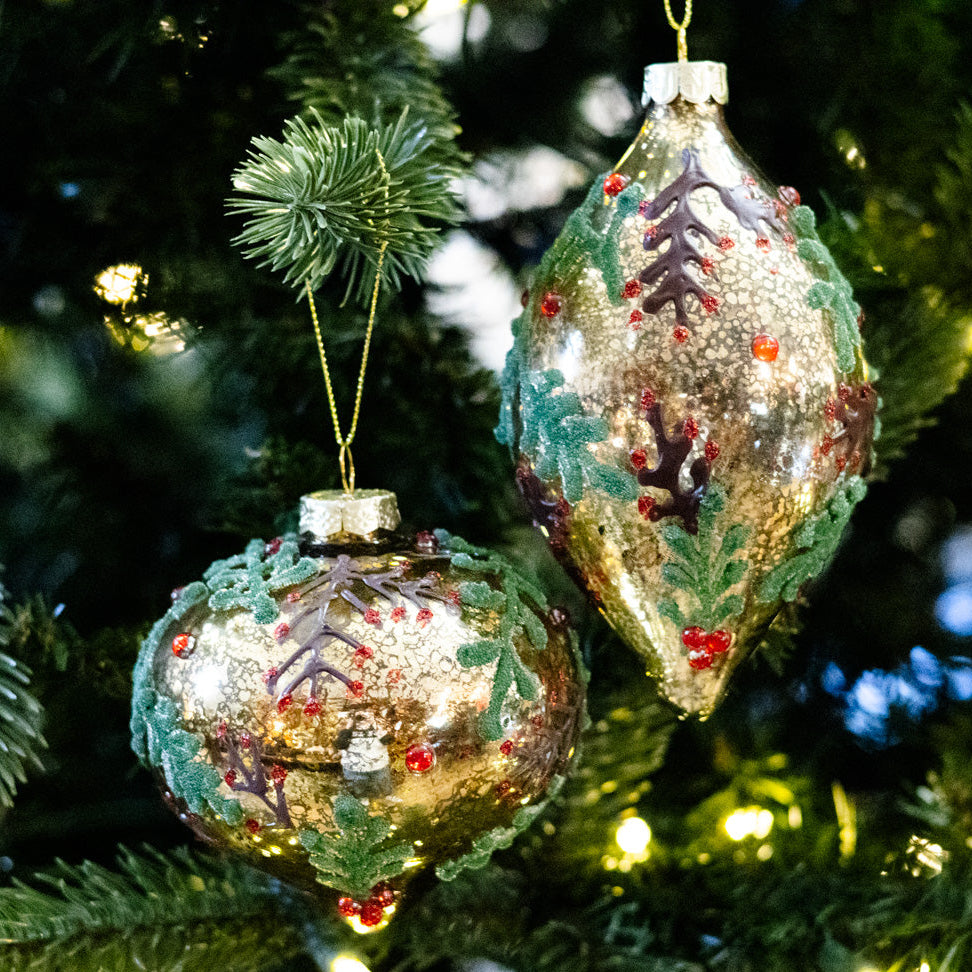 Holly Berry Teardrop Ornament