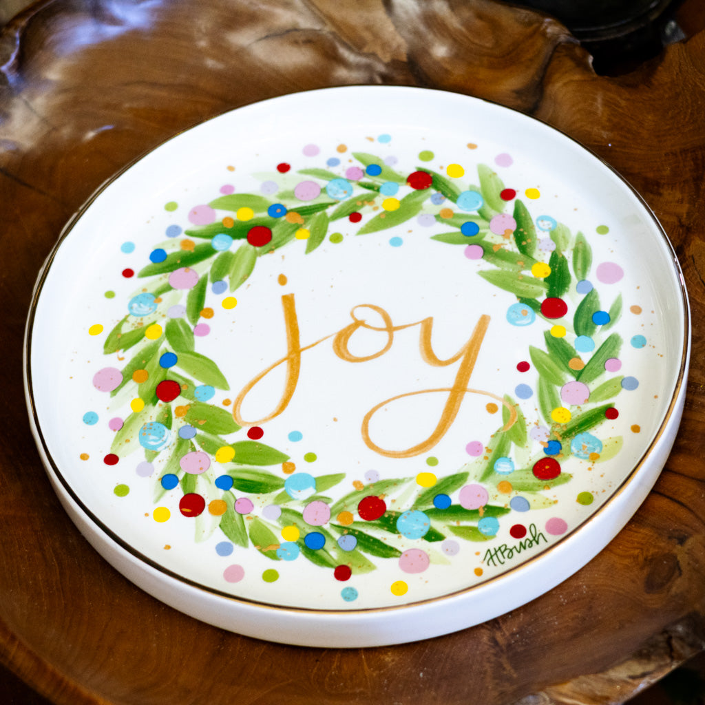 Ceramic Joy Wreath Plate