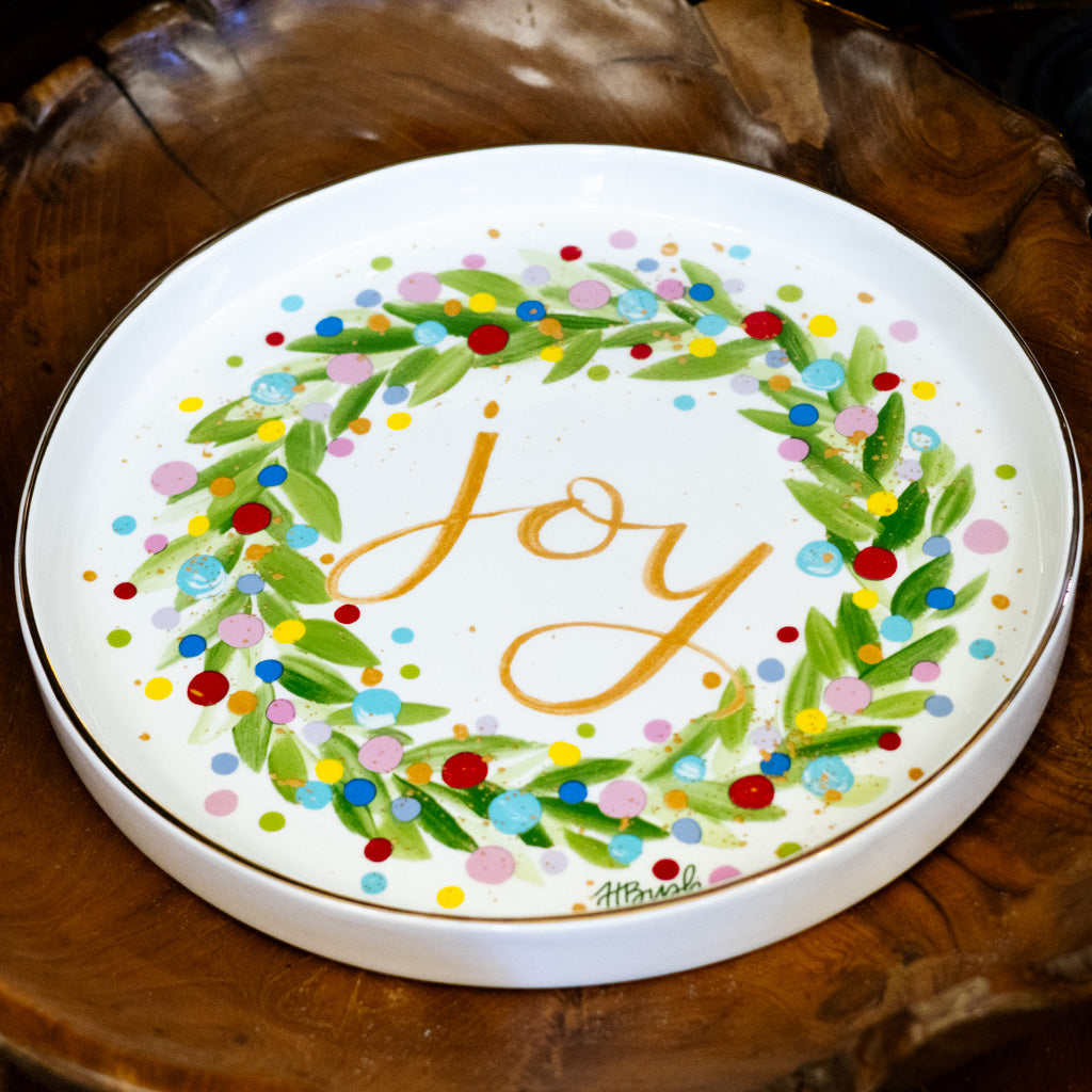 Ceramic Joy Wreath Plate