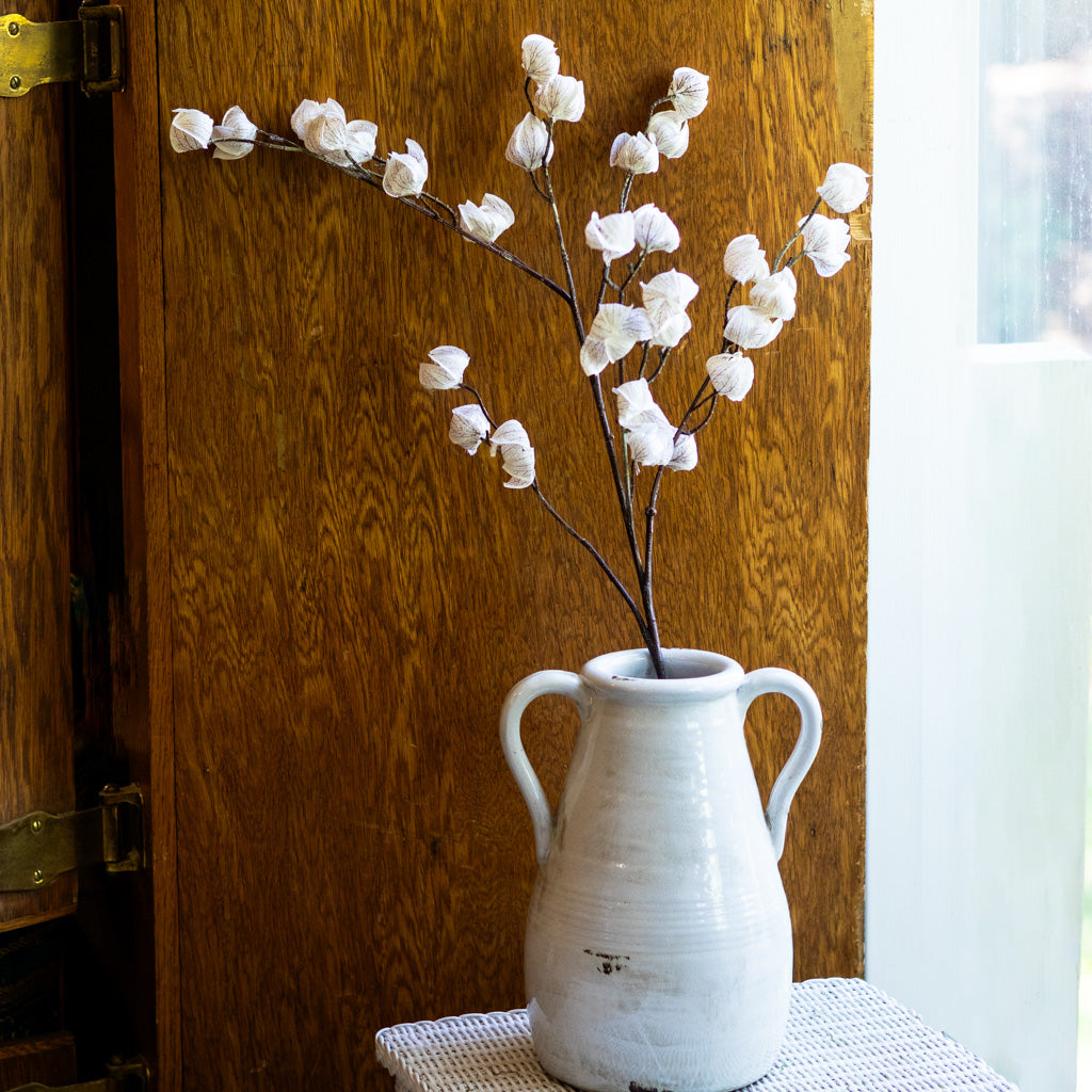 Autumnal Chinese Cream Brown Lantern Spray