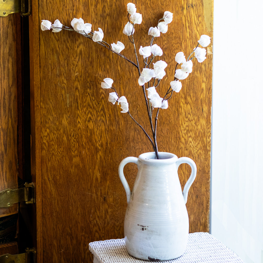 Autumnal Chinese Cream Brown Lantern Spray