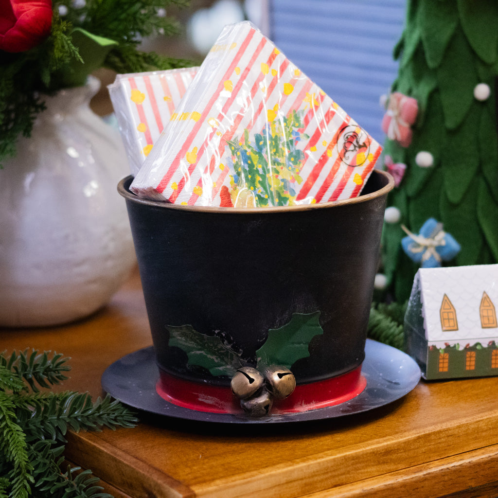 Metal Snowman Hat Planter