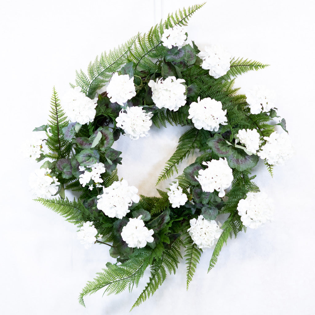 White Geranium Wreath