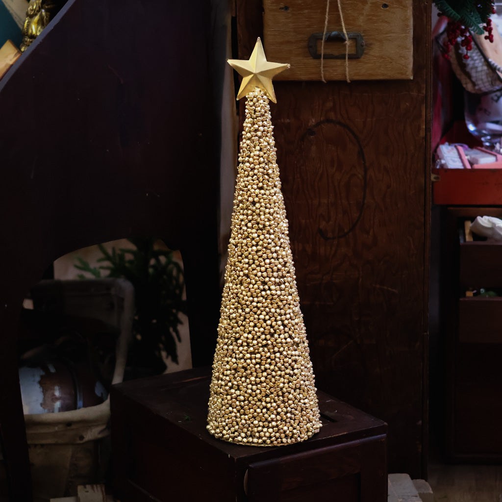 Tall Gold Jingle Bell Tree