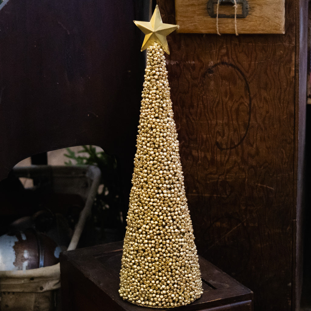 Tall Gold Jingle Bell Tree