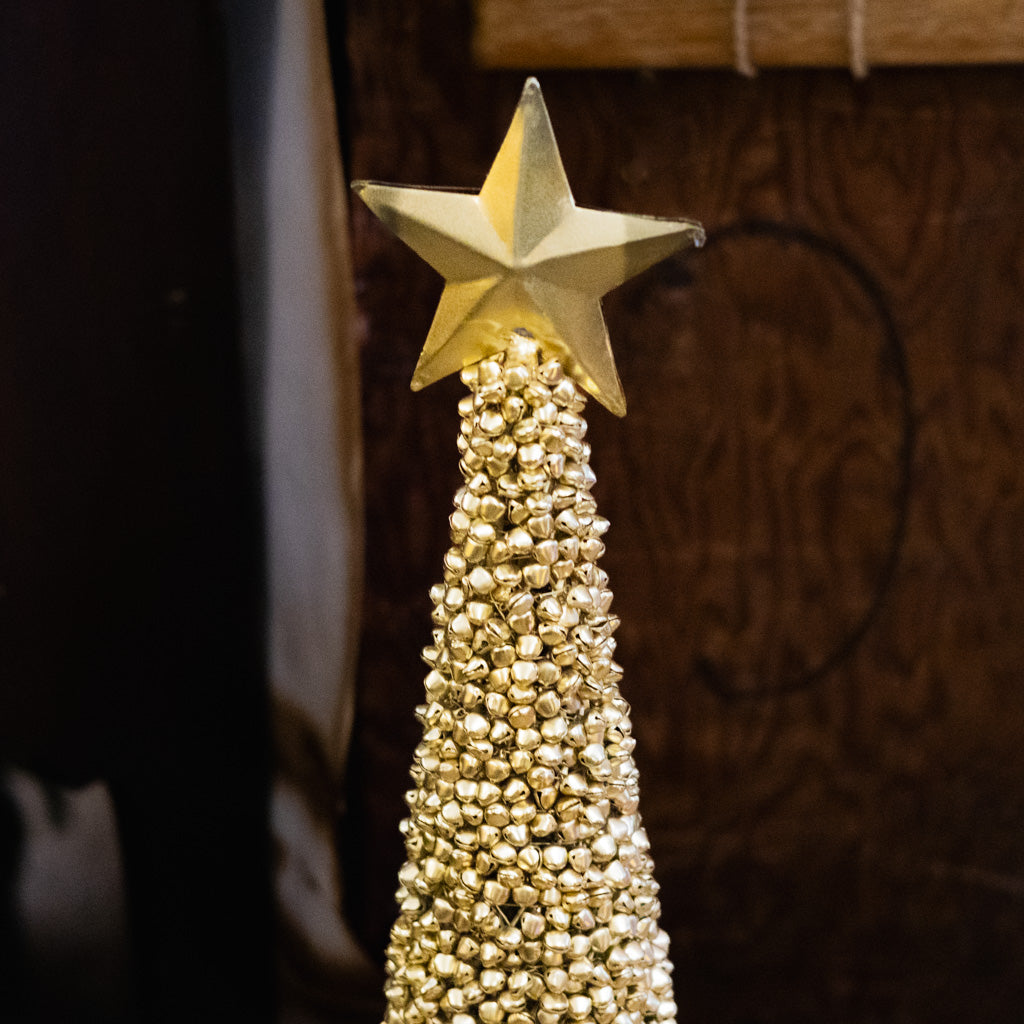 Tall Gold Jingle Bell Tree