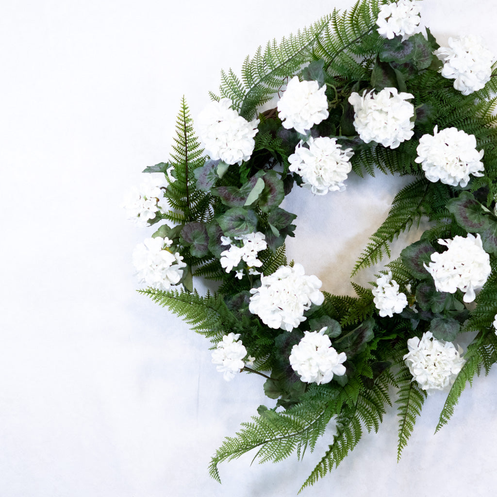 White Geranium Wreath