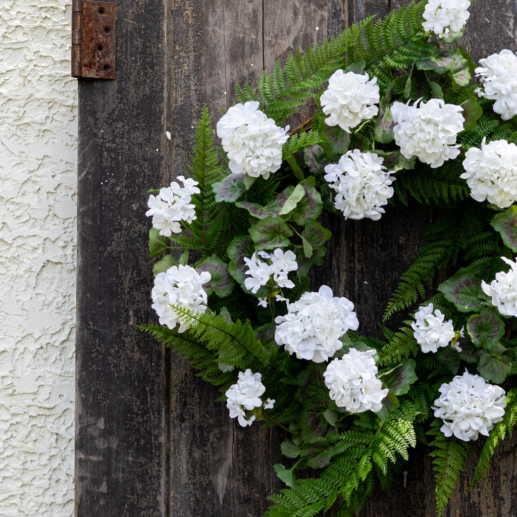 White Geranium Wreath