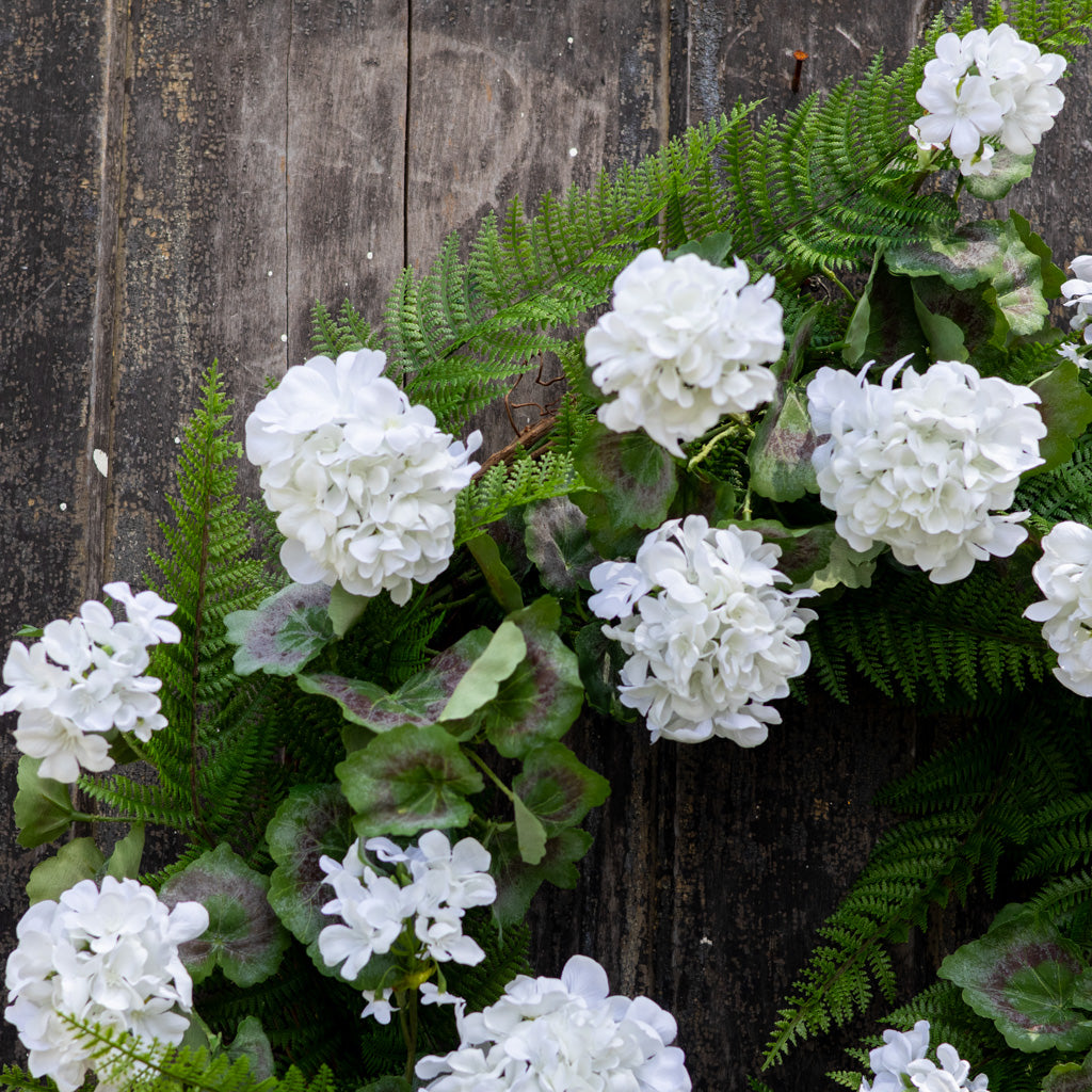 White Geranium Wreath