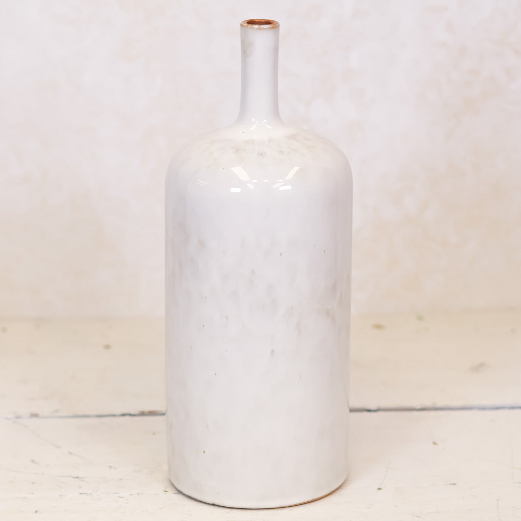 Stoneware Vase White Tall