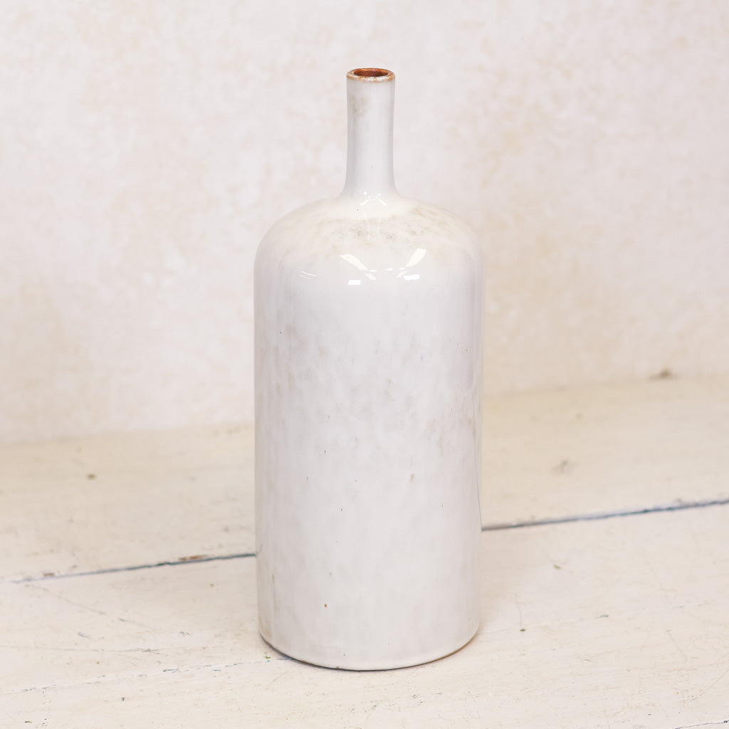 Stoneware Vase White Tall