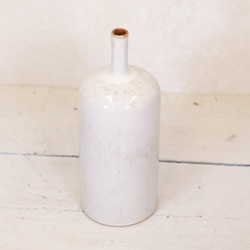 Stoneware Vase White Tall