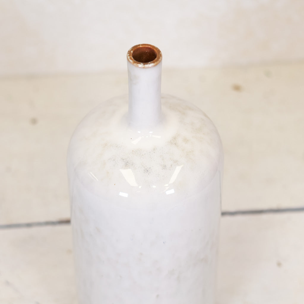 Stoneware Vase White Tall