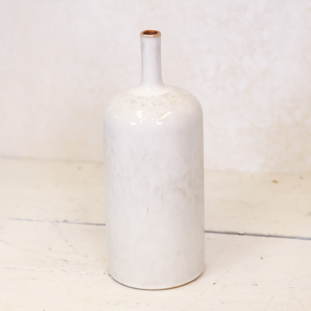 Stoneware Vase White Tall