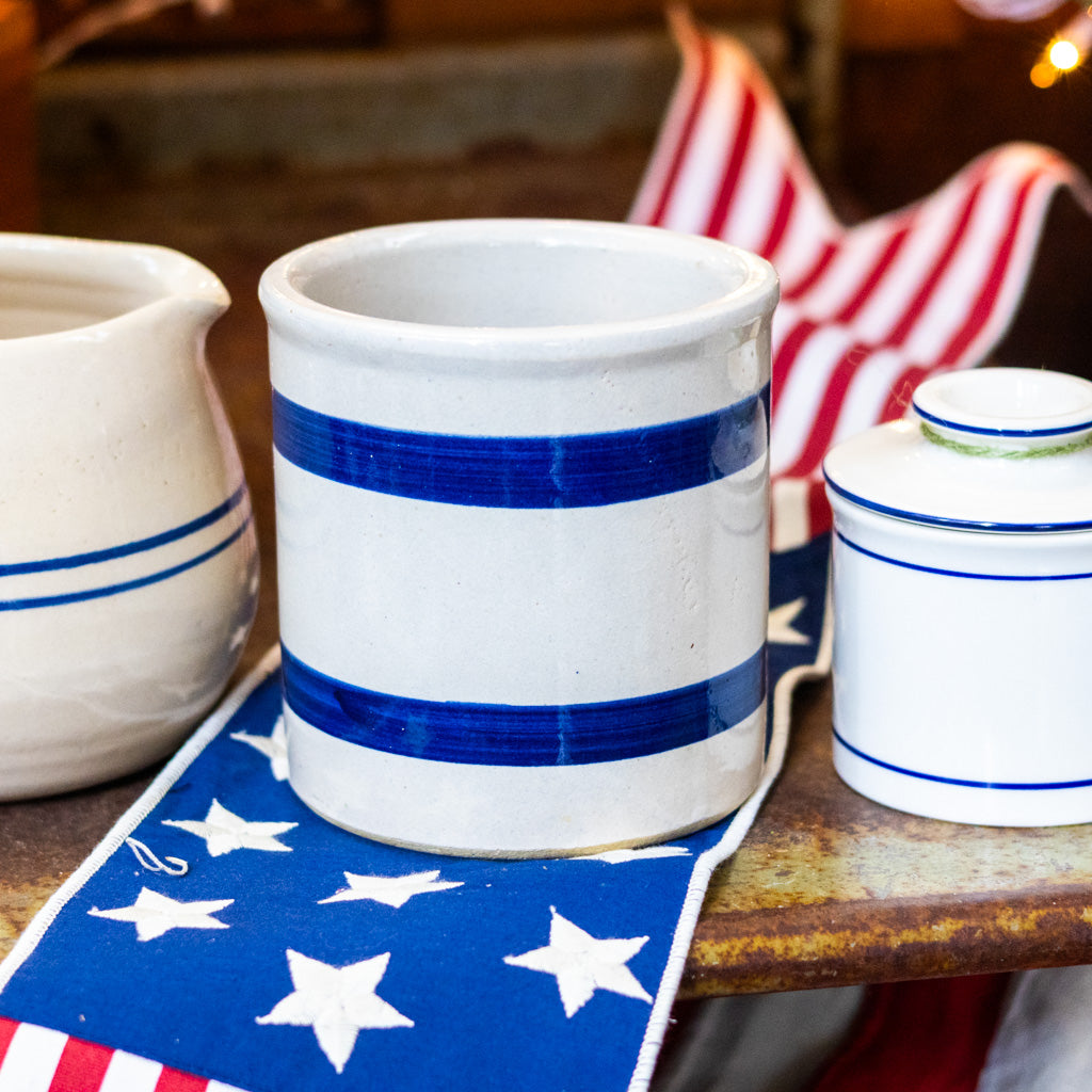 Blue and White Crock