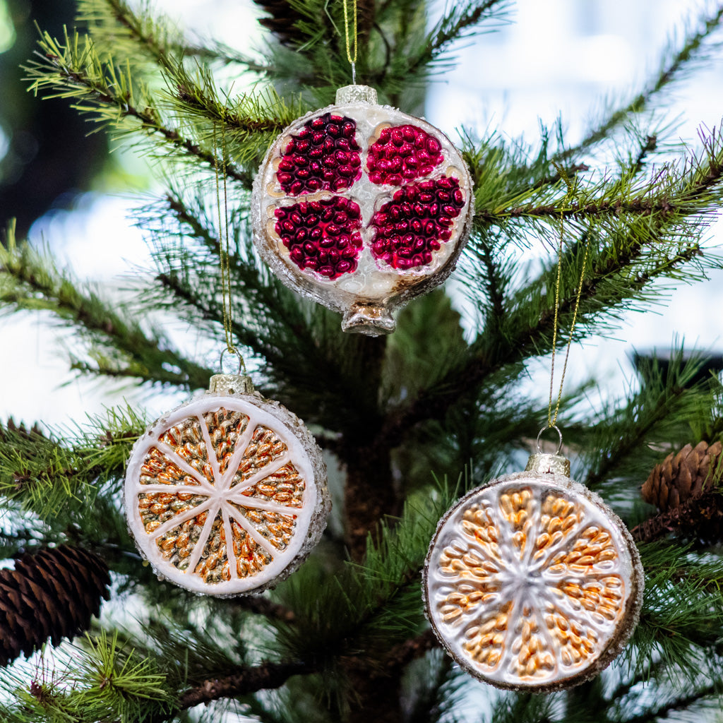 Glass Sliced Lemon Fruit Ornament