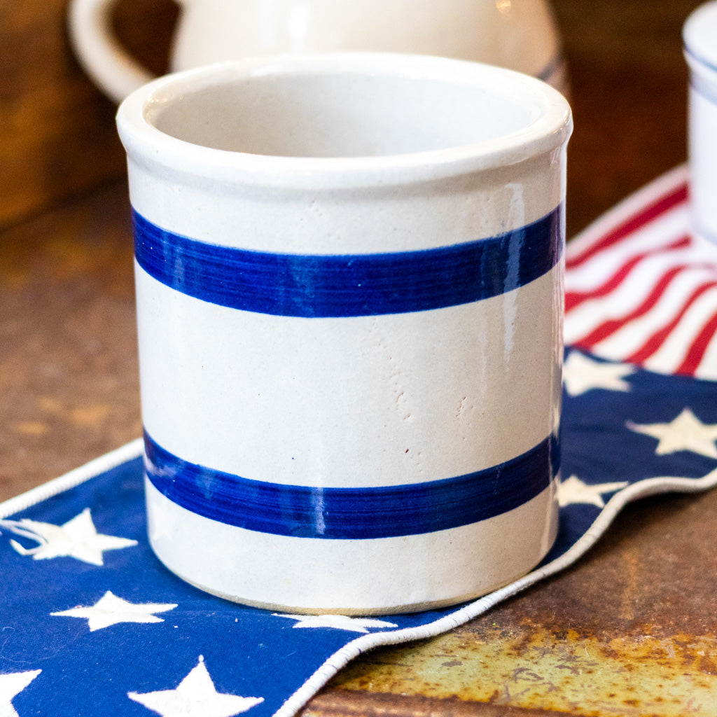 Blue and White Crock