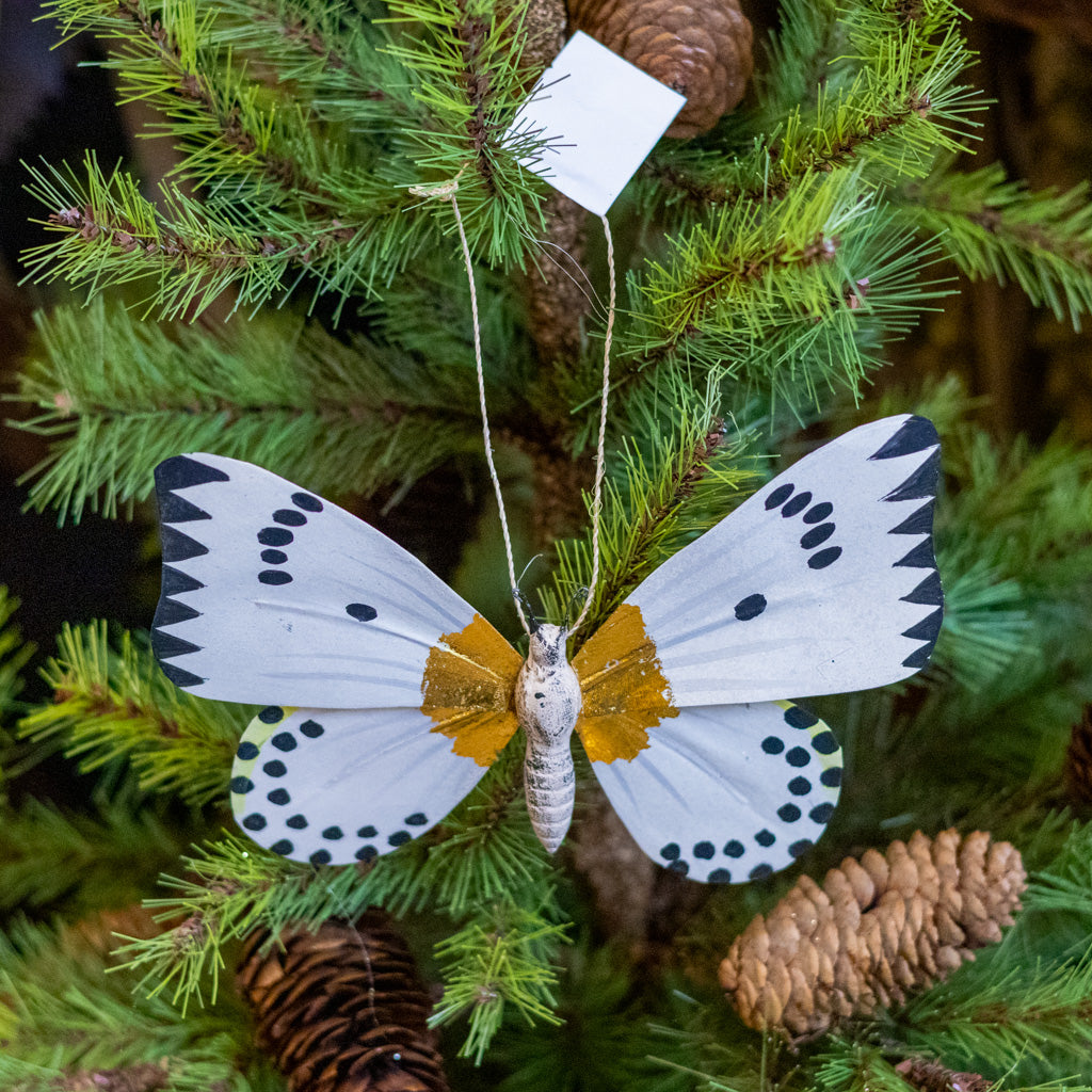 Large Paper Moth with Gold Markings Ornament