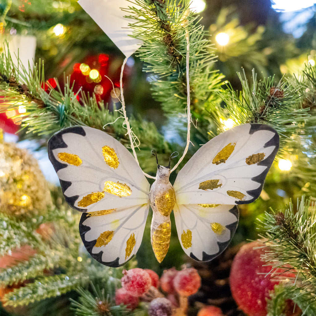 Small Paper Moth with Gold Markings Ornament