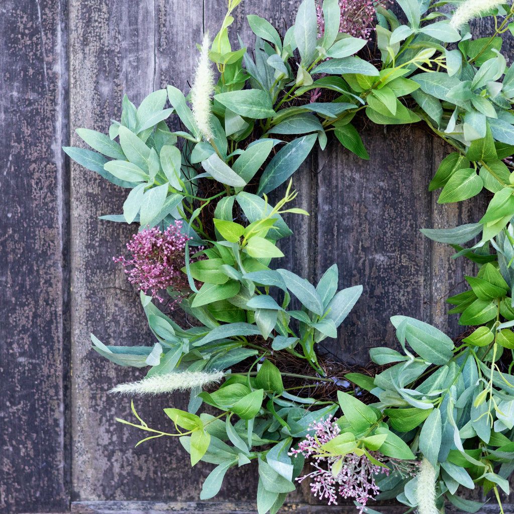 Olive Leaves and Cattail Wreath