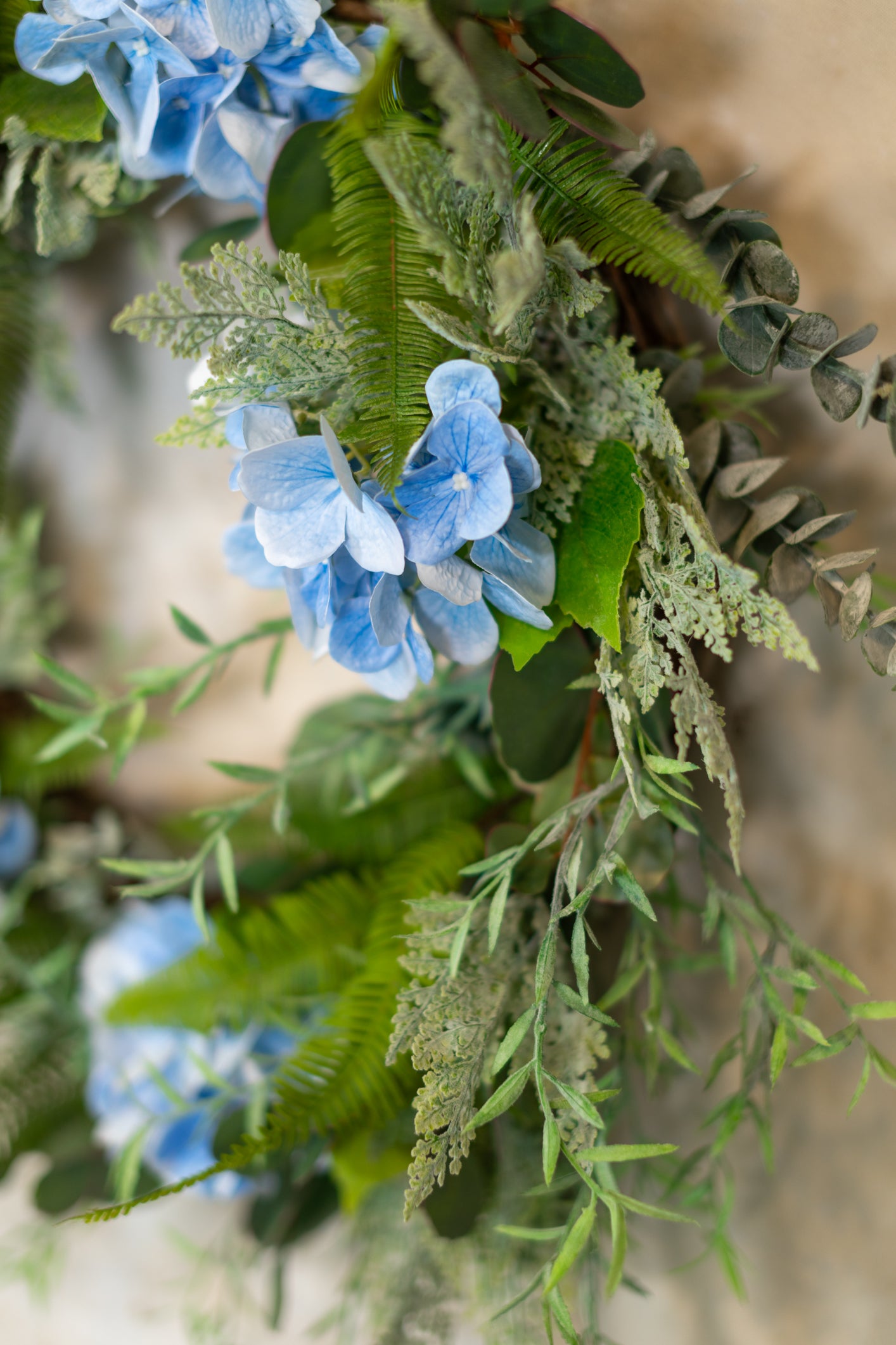 Blue Hydrangea Wreath