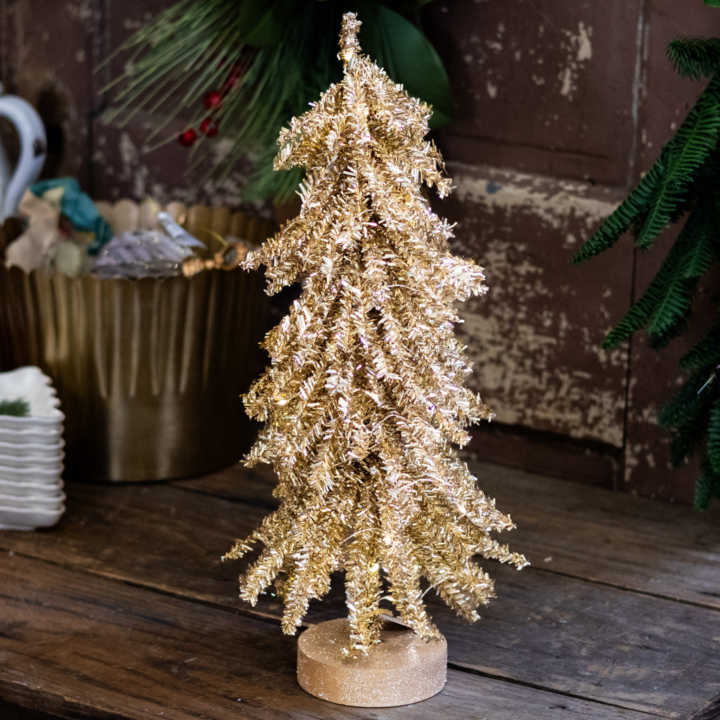Tall LED Micro Tinsel Branch Tree
