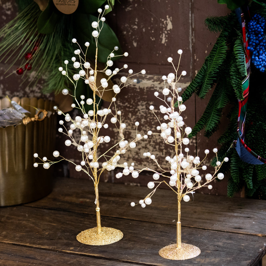 Tall Pearl White Gold Tree