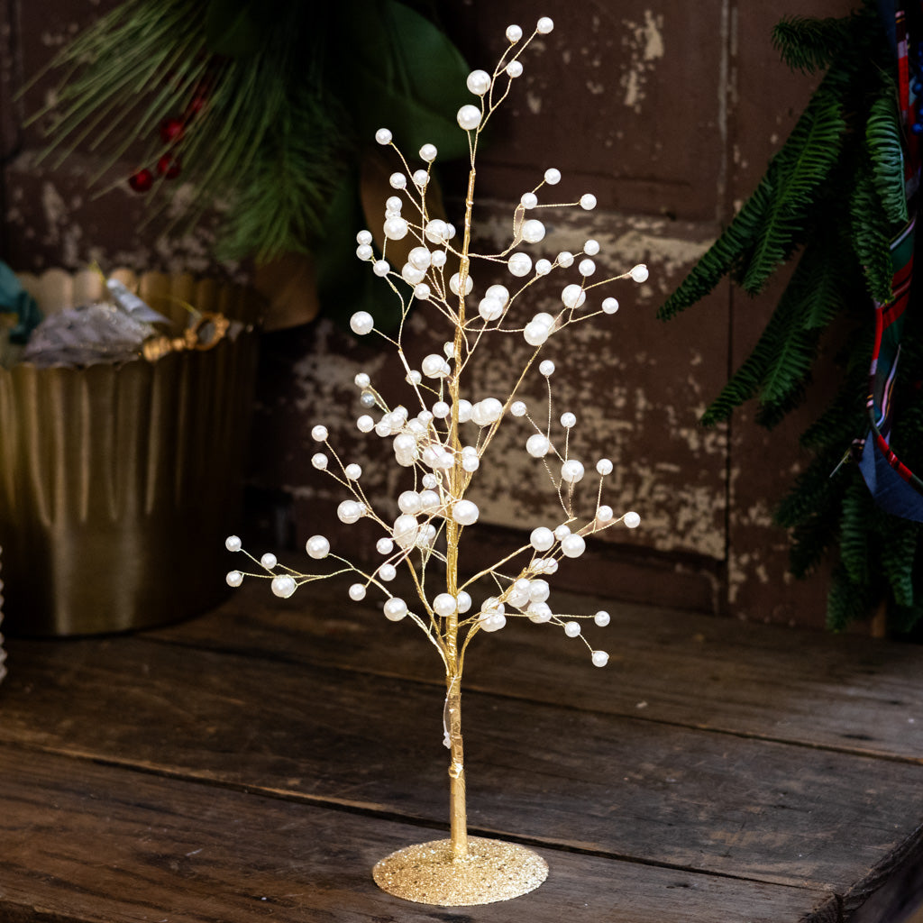 Tall Pearl White Gold Tree