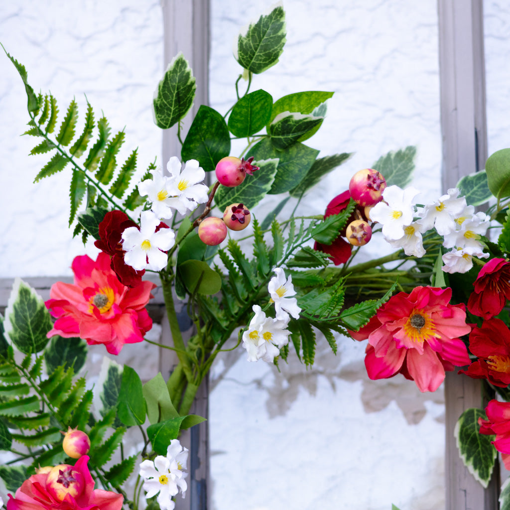 Mixed Flower and Currant Berry Wreath