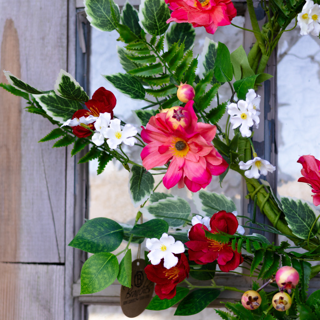 Mixed Flower and Currant Berry Wreath