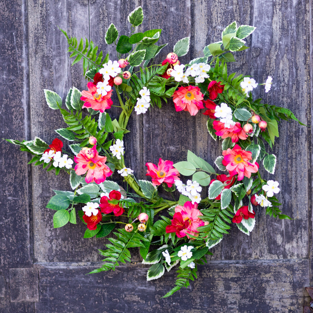 Mixed Flower and Currant Berry Wreath