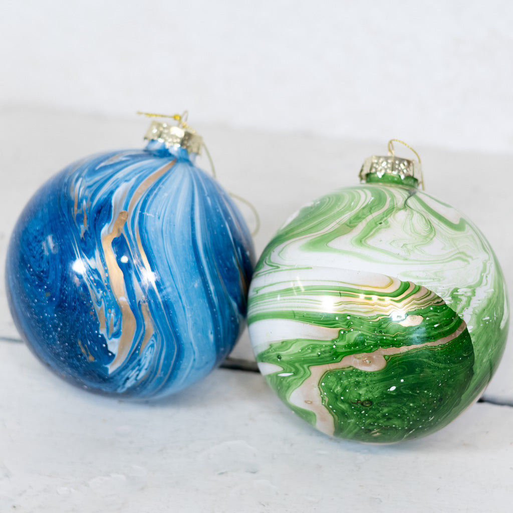 Painted Green Ball Ornament