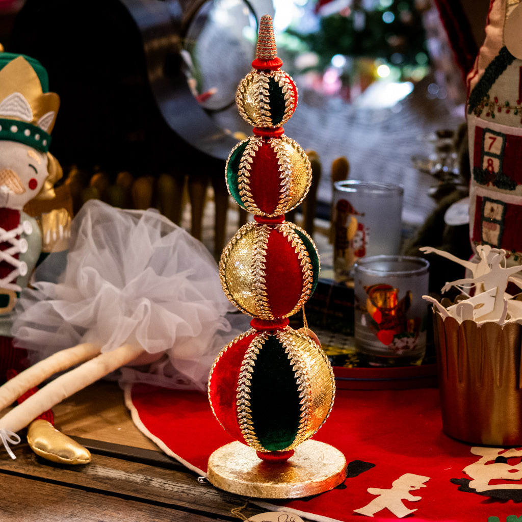 Short Sequin Velvet Tabletop Finial